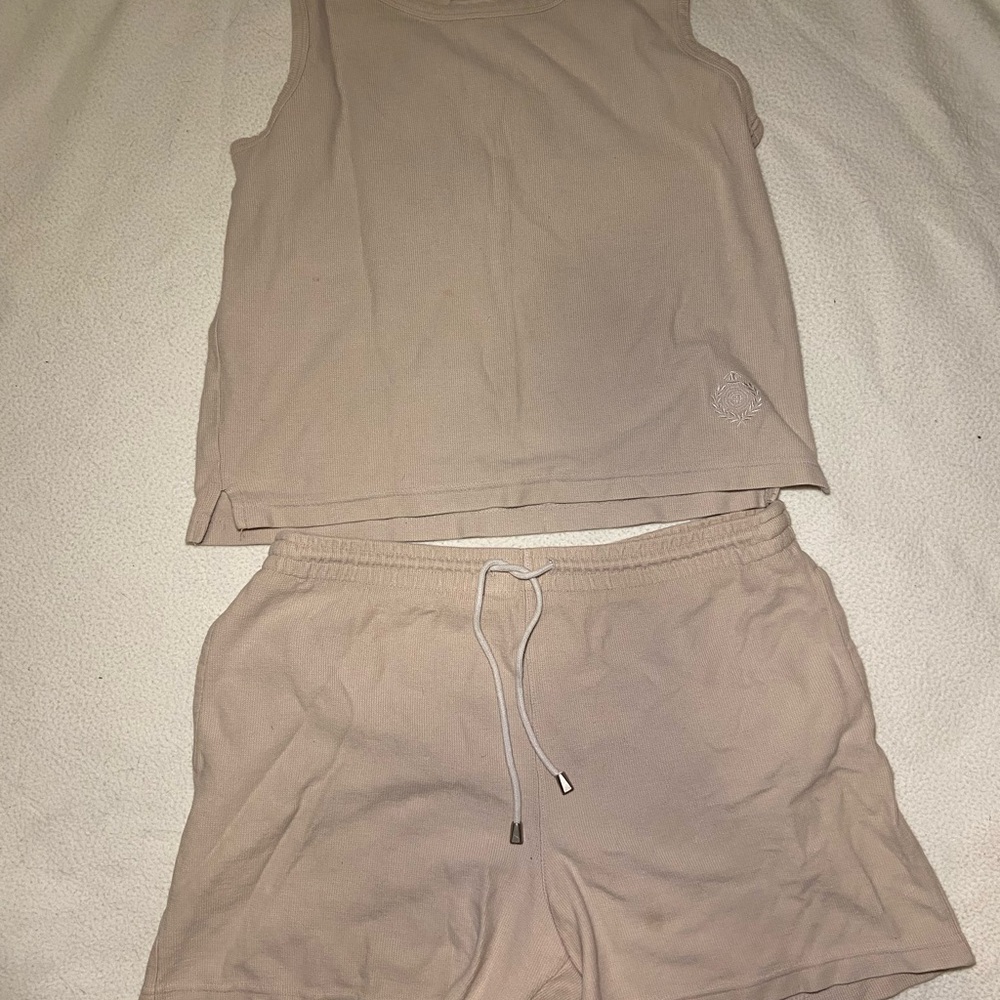 Cherokee Beige Tank Top and Shorts Set